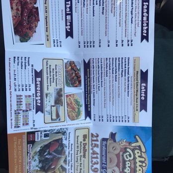 Talia's Grille - Menu as of April 2018 (outside) - Mediterranean Near Me - Philadelphia, Pennsylvania