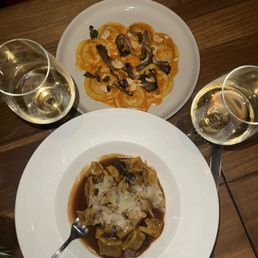 Oxtail Ravioli and pasta with pumpkin and mushroom. Sooooo good