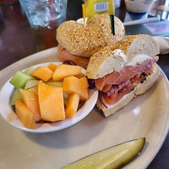 Goldbergs Fine Foods - West Paces - Smoked Salmon on a garlic bagel - Delis Near Me - Atlanta, Georgia