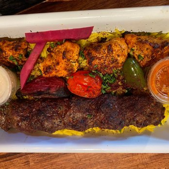Mazra - Double Kebab Plate - Middle Eastern Near Me - San Bruno, California Mazra - Double Kebab Plate - Middle Eastern Near Me - San Bruno, California