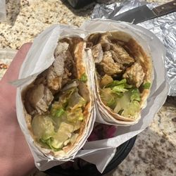 The Golden Falafel - Chicken Shawarma Wrap.