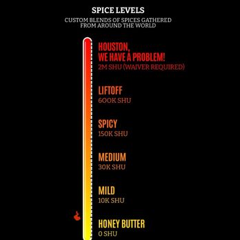 Houston TX Hot Chicken - Spice levels - Chicken Shop Near Me - Riverton, Utah Houston TX Hot Chicken - Spice levels - Chicken Shop Near Me - Riverton, Utah