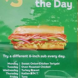 Sub of the Day  Currently  $3.79