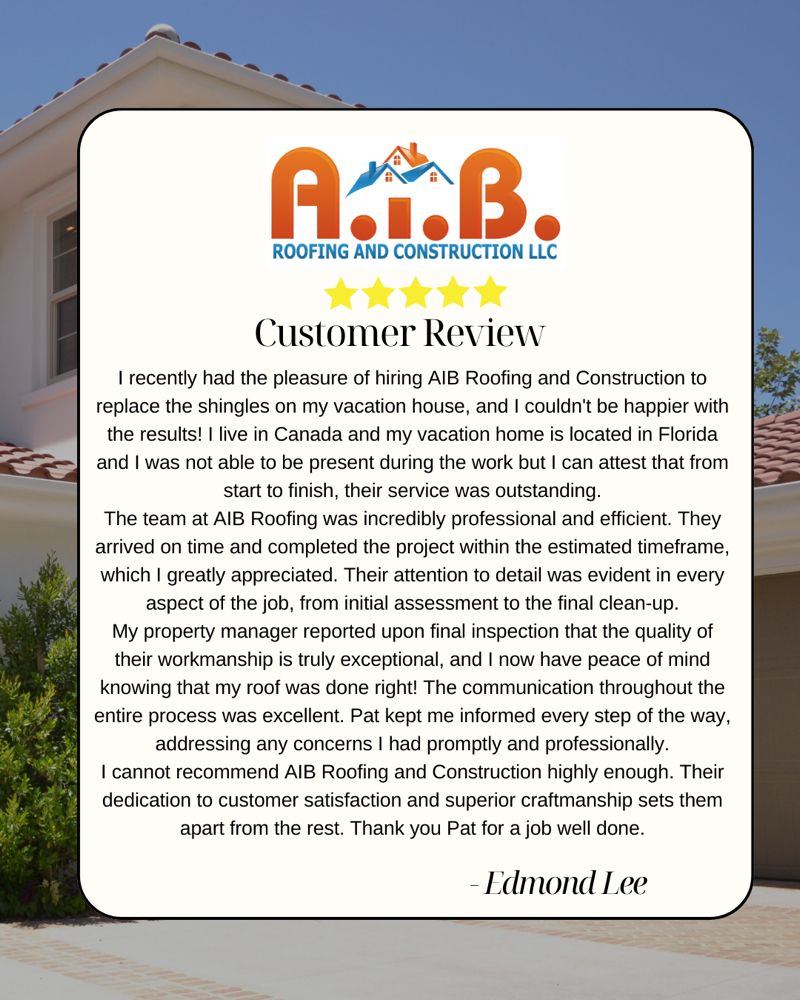 Slide of AIB Roofing and Construction