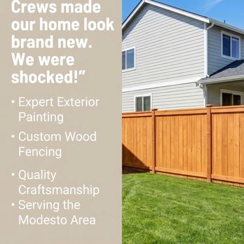 California Crews - "Revitalizing Modesto one home at a time. California Crews delivers flawless painting and durable fencing. Your local renovation pros.s - Painters Near Me - Modesto, California California Crews - "Revitalizing Modesto one home at a time. California Crews delivers flawless painting and durable fencing. Your local renovation pros.s - Painters Near Me - Modesto, California