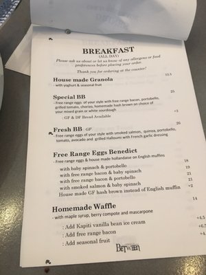 Menu photo 2 Between Cafe & Eatery Auckland, AUK