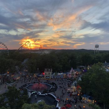 Six Flags Great Adventure - Frightfest '18 fountain and nitro as seen from Skyride - Amusement Parks Near Me - Jackson Township, New Jersey Six Flags Great Adventure - Frightfest '18 fountain and nitro as seen from Skyride - Amusement Parks Near Me - Jackson Township, New Jersey