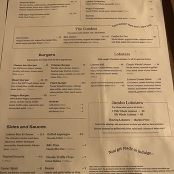 Burger & Lobster - Menu - Seafood Near Me - London, XGL Burger & Lobster - Menu - Seafood Near Me - London, XGL