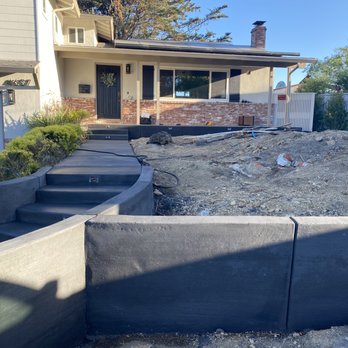 Concrete Visions - Stairs and wall after graphite color concrete - Masonry/Concrete Near Me Concrete Visions - Stairs and wall after graphite color concrete - Masonry/Concrete Near Me