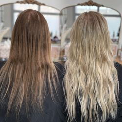 Leah Nakata Hair - Full color transformation with hair extensions for length and volume