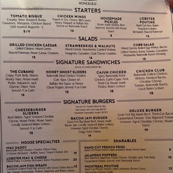 Smith & Kings - Food menu - Cocktail Bars Near Me - Honolulu, Hawaii