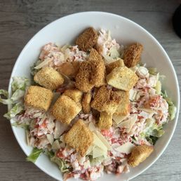 Caesar salad with lobster
