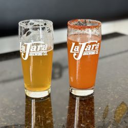 La Jara Brewing Company - Backhaul (Hazy IPA) and Michelada (Pier Buddy)