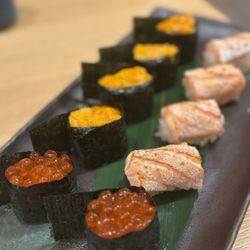 Tom Sushi - Ikura, torched salmon belly, uni
