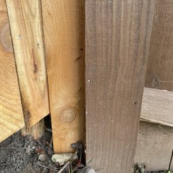Dane County Fence & Deck - This is on the inside of my yard where my child plays. They left a handful of nails sticking into my yard.