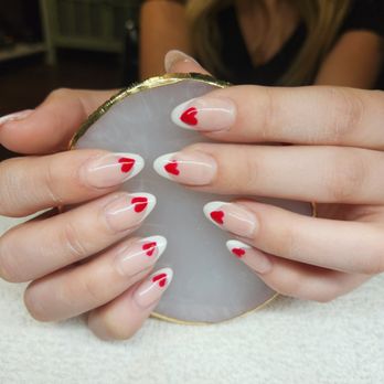 Hair By April - Classic French Acrylics for Valentines Day - Hair Salons Near Me - Jurupa valley, California Hair By April - Classic French Acrylics for Valentines Day - Hair Salons Near Me - Jurupa valley, California