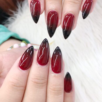 Q Nails - Ombré red & black nails - Waxing Near Me - Glendale, California Q Nails - Ombré red & black nails - Waxing Near Me - Glendale, California