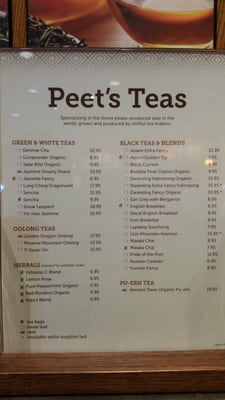 Menu photo 4 Peet's Coffee Torrance, CA