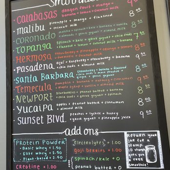 Parched - a menu on a blackboard - Juice Bars & Smoothies Near Me - Greenfield, Indiana