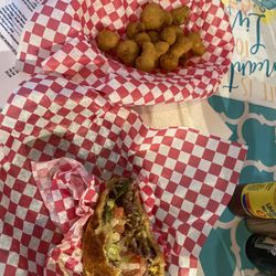 Luckey Dogs Food Shakk - Double burger and fries