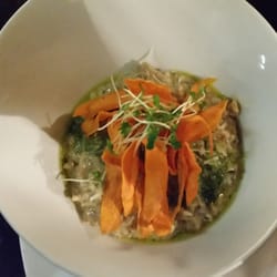 The Yard - Wild mushroom risotto with sweet potato crisps