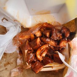 No Cobb's - Turkey tip and turkey link combo with extra bbq sauce