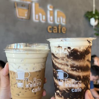 Phin Cafe - Durian Coffee (left), Y.O.L.O (right) - Bubble Tea Near Me - San Jose, California