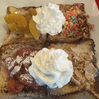 French Toast Heaven - Pick 4! -Peach Cobbler, Strawberry Cheesecake, Cinnamon Toast Crunch, Bed Rock - Breakfast & Brunch Near Me - Cincinnati, Ohio