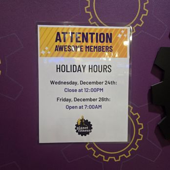 Planet Fitness - Posted holiday hours for Christmas - Gyms Near Me - Henderson, Nevada Planet Fitness - Posted holiday hours for Christmas - Gyms Near Me - Henderson, Nevada