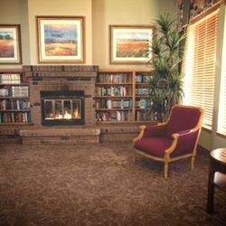 English Oaks Convalescent & Rehabilitation Hospital - The Fire side Lounge.  Enjoy a Home inspired atmosphere.