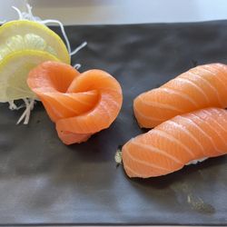 Blofish - Salmon Sashimi and Salmon Nigiri