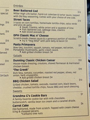 Menu photo 4 Dunning Pour House Chicago, IL