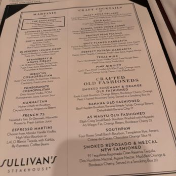 Sullivan's Steakhouse - Drink Menu - Steakhouses Near Me - Indianapolis, Indiana Sullivan's Steakhouse - Drink Menu - Steakhouses Near Me - Indianapolis, Indiana