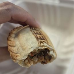 Inside of beef empanada. Inside of beef empanada.