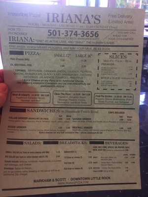 Menu photo 6 Iriana's Pizza Little Rock, AR Menu photo 6 Iriana's Pizza Little Rock, AR