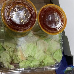Pizza King - Slimy brown wilted lettuce with Poppy Seed Dressing. Thanks Brandy.