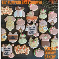 Little Pumpkin Baby Shower cookies