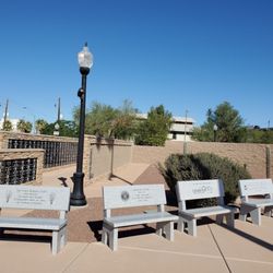 Bill Lewis of Vero Beach, Florida, paying tribute at the Armed Forces Memorial Park in Yuma, Arizona.