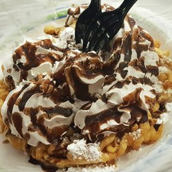 Old South Confectionary - Chocolate sauce funnel cake.