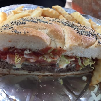 Dom's Deli and Grille House - Bleu Burger w/fries - Delis Near Me - Elmsford, New York Dom's Deli and Grille House - Bleu Burger w/fries - Delis Near Me - Elmsford, New York