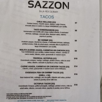 Sazzon Baja Mex Culinary - Menu - Seafood Near Me - Alpine, Texas Sazzon Baja Mex Culinary - Menu - Seafood Near Me - Alpine, Texas