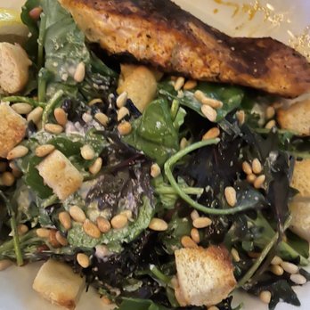 Eureka! - Blackened Salmon Blackened Salmon Kale Caesar Salad - American Near Me - Redlands, California Eureka! - Blackened Salmon Blackened Salmon Kale Caesar Salad - American Near Me - Redlands, California