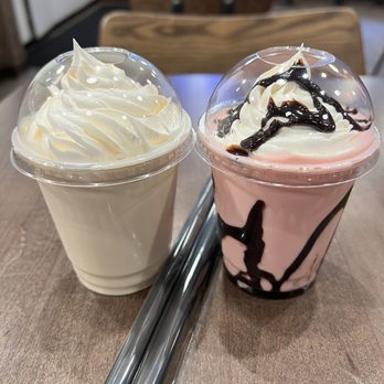 Gordon Ramsay Fish & Chips - Biscoff Shake and Cherry and Chocolate Shake Combo - Fish & Chips Near Me - New York, New York Gordon Ramsay Fish & Chips - Biscoff Shake and Cherry and Chocolate Shake Combo - Fish & Chips Near Me - New York, New York
