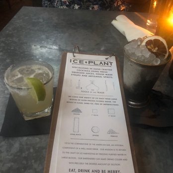 The Ice Plant - Drinks and description of the different ice for  drinks. - Cocktail Bars Near Me - St. Augustine, Florida