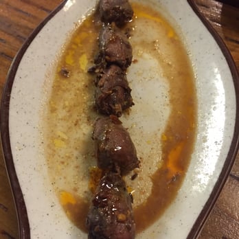 Ping's Dumpling House - Chicken heart skewers with a strong cumin flavor - Dim Sum Near Me - Seattle, Washington