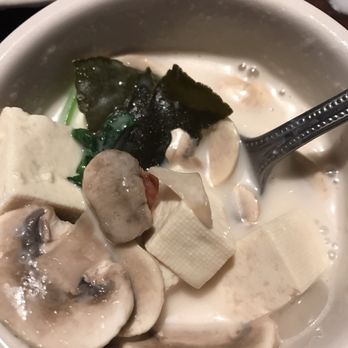 Chokdee Thai Cuisine of Manor - Tom khan soup (with tofu). Very flavorful and had lots of fresh filling. - Thai Near Me - Manor, Texas