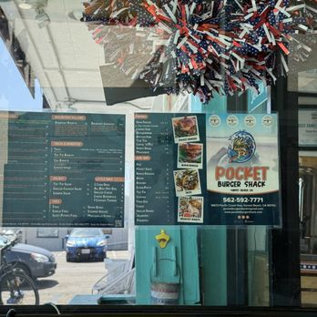 Pocket Burger Shack - Window menu - Burgers Near Me - Sunset Beach, California Pocket Burger Shack - Window menu - Burgers Near Me - Sunset Beach, California