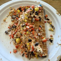 Ice cream taco with Reese's pieces