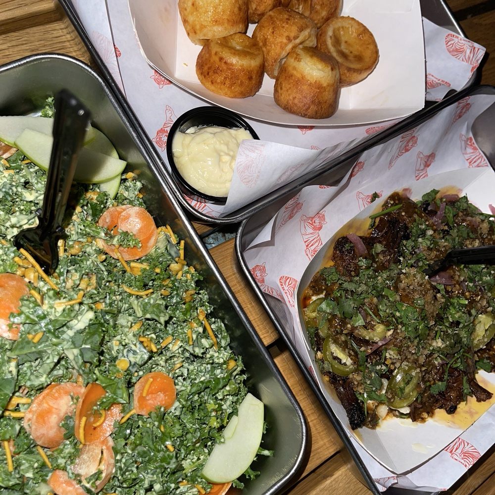 Expat BBQ - Kale salad, brisket mac, Brazilian cheese puffs (HH menu) - Bars Near Me - Saint Louis, Missouri Expat BBQ - Kale salad, brisket mac, Brazilian cheese puffs (HH menu) - Bars Near Me - Saint Louis, Missouri