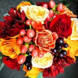 Wheeling Flower Shop - Hand Tied Homecoming Bouquet in Fall Shades